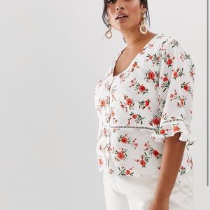 White And Floral Blouse